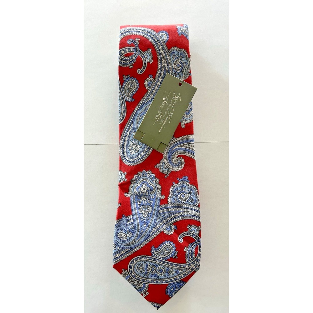 NWT‎ Daniel Cremieux Signature Collection Seven Fold Silk Tie Red Blue